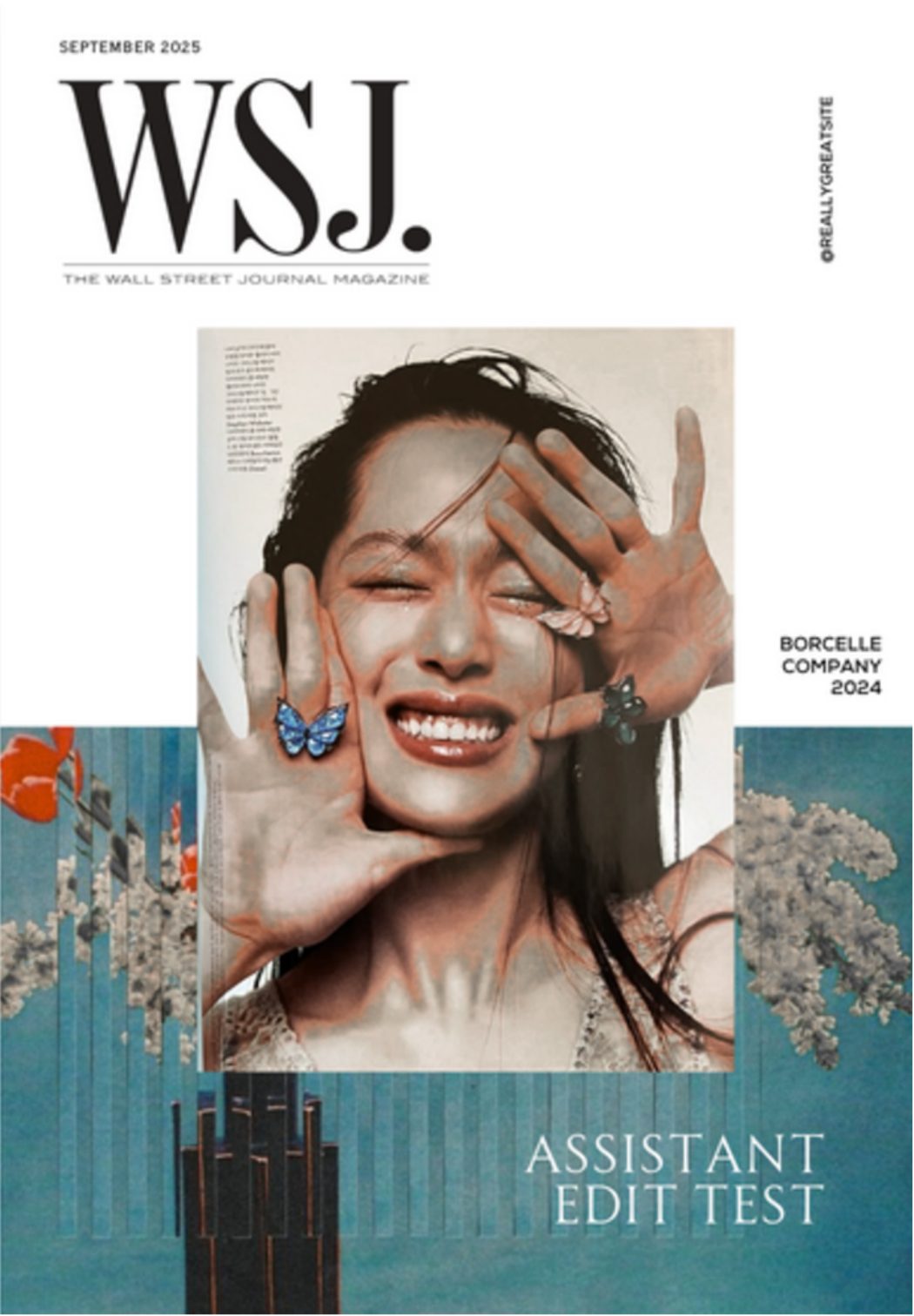 Magazine cover design, assistant edit test