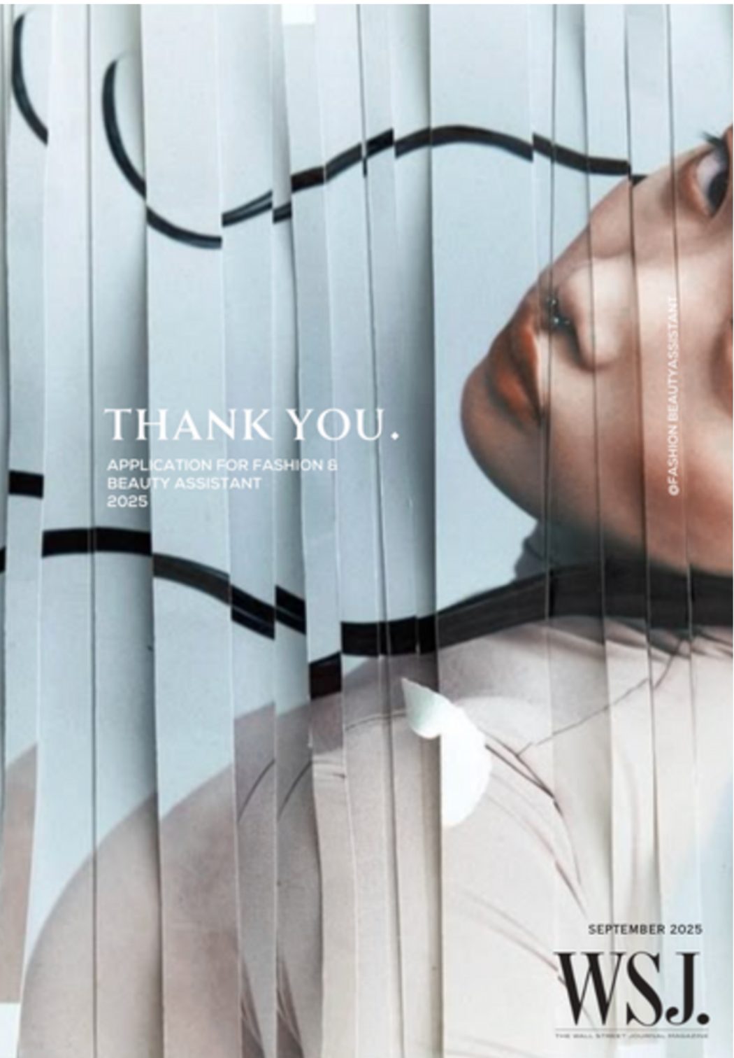 Magazine back page design with sliced portrait